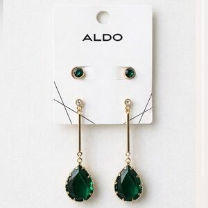 Emerald Aldo Earrings, New With Tags!